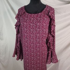 New w/tags AVENUE WOMAN Plus Size 18/20 Animal Print Chiffon Shift Dress Ruffles